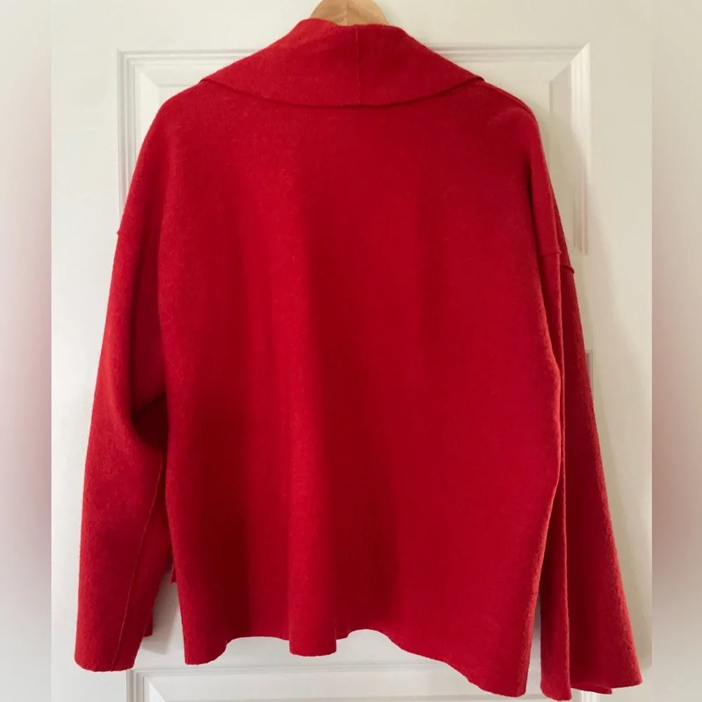 Eileen Fisher Boiled Merino Wool Open Sweater, red,
Medium - Picture 6 of 8